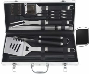 Poligo set barbecue 21 pezzi acciaio inox