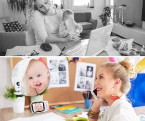 Baby Monitor Videocamera con Visione Notturna,Schermo LCD da 3,2",AWANFI
