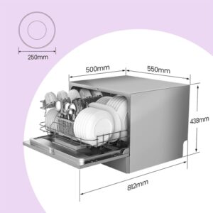 COMFEE' Lavastoviglie compatta da tavolo TD602E-S Mini lavastoviglie con 6 coperti
